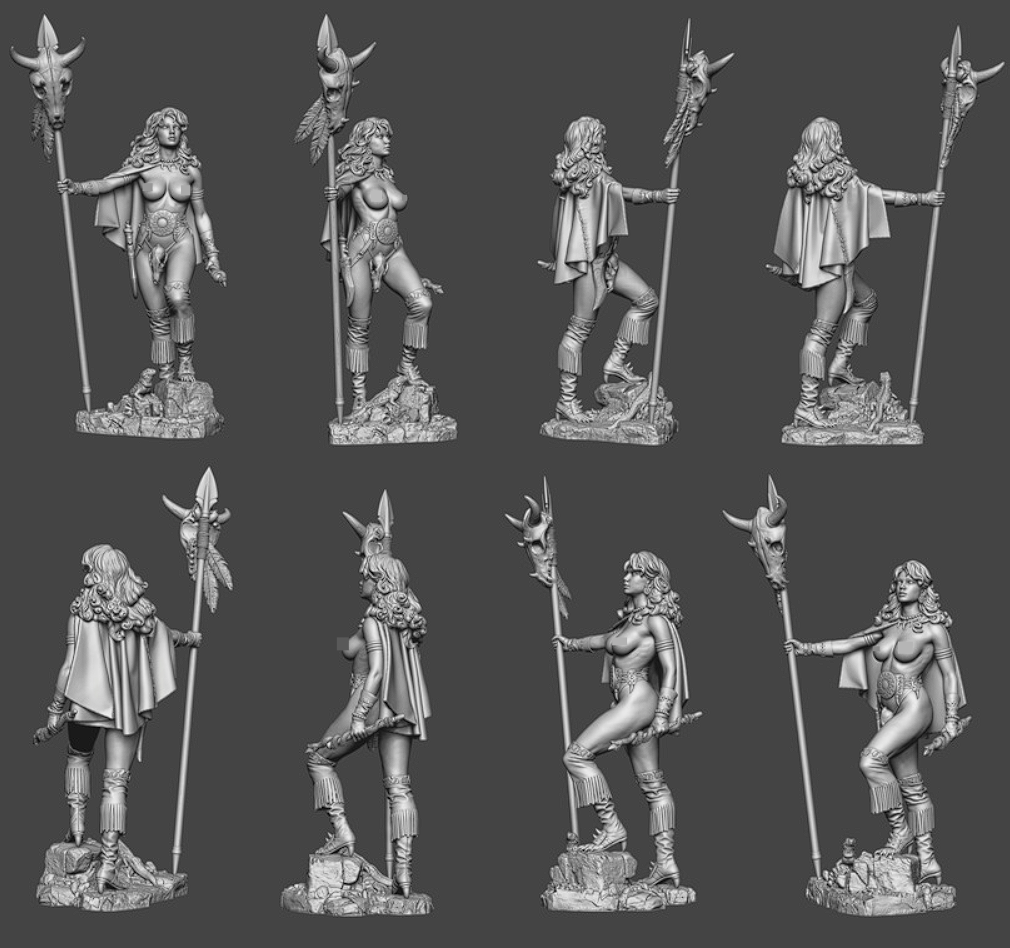 CHM-54344. Миры Фэнтези: Королева варваров. 54 мм. Материал - смола. Chronos Miniatures