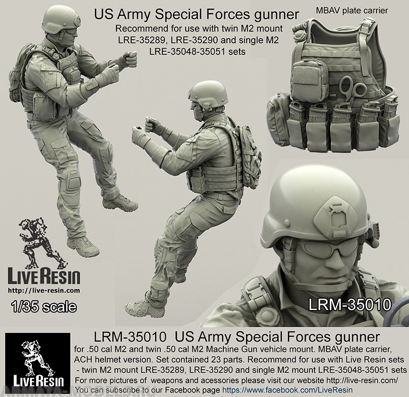 LRM35010 Стрелок пулеметчик Сил Специальных Операций США для размещения в пулеметных установках автомобилей повышенной проходимости и бронетехники. 