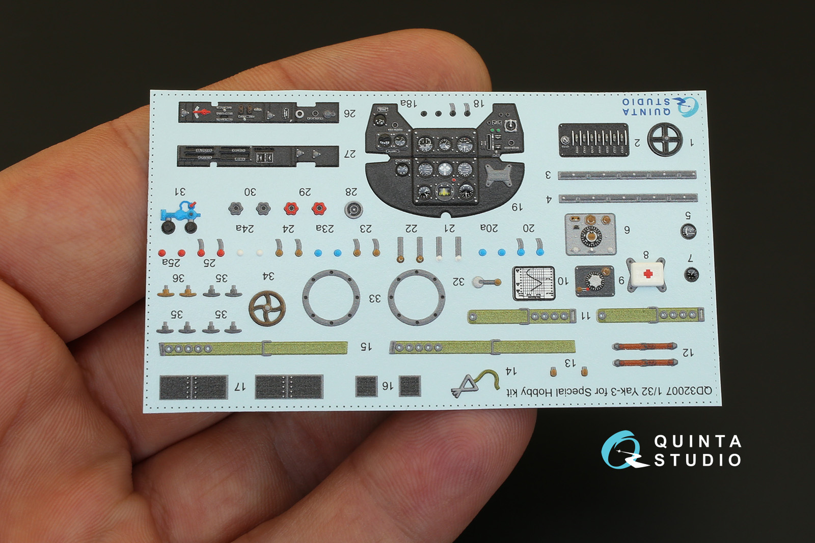 QD32007 3D Декаль интерьера кабины Як-3 (для модели Special Hobby)