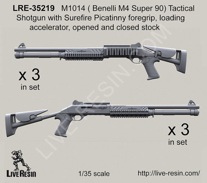 LRE35219 Тактический дробовик M1014 ( Benelli M4 Super 90) с ускорителем заряжания, цевьем Surefire Picatinny 