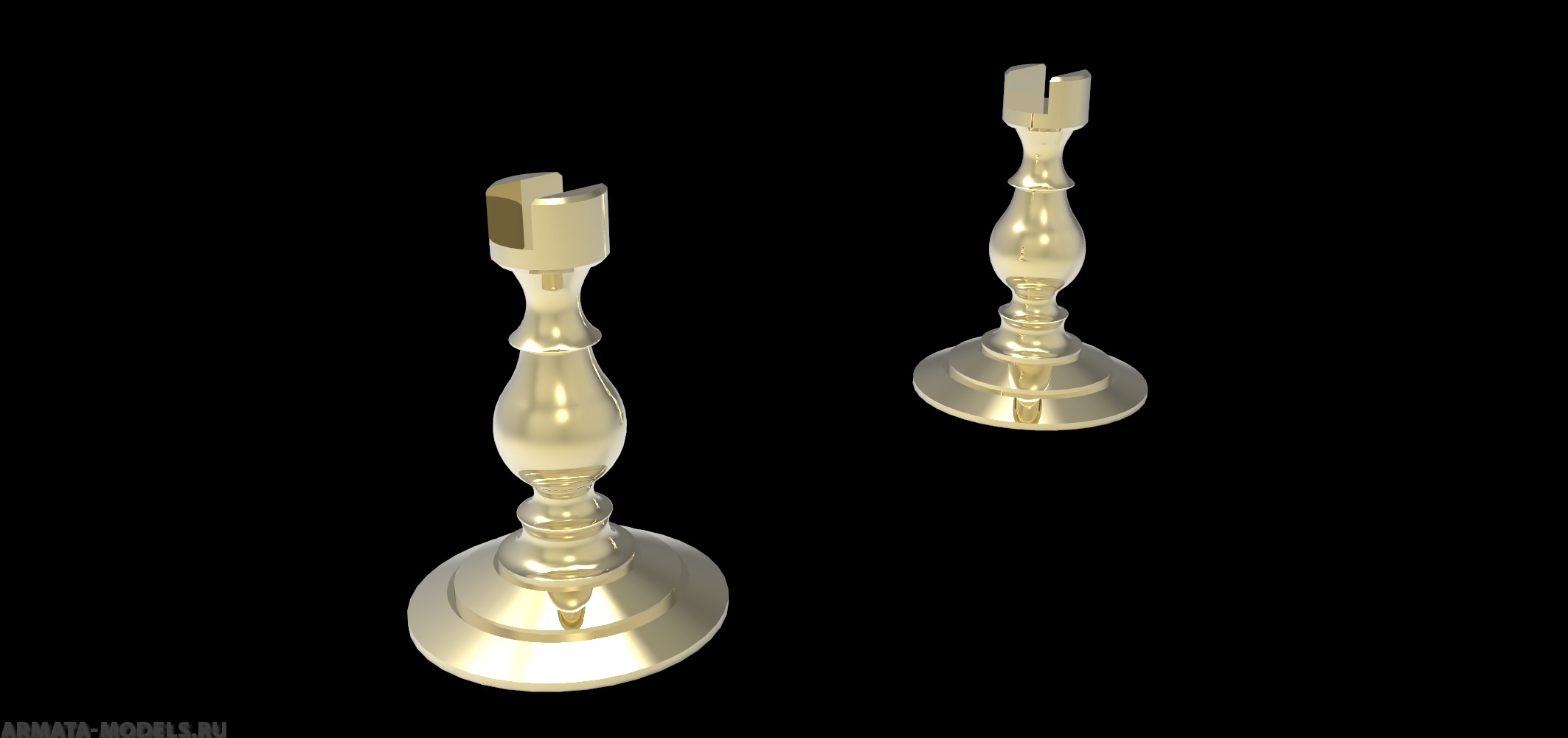 AM14432 Подставки для моделей подводных лодок, латунные полированные, покрытые лаком, 2 шт.