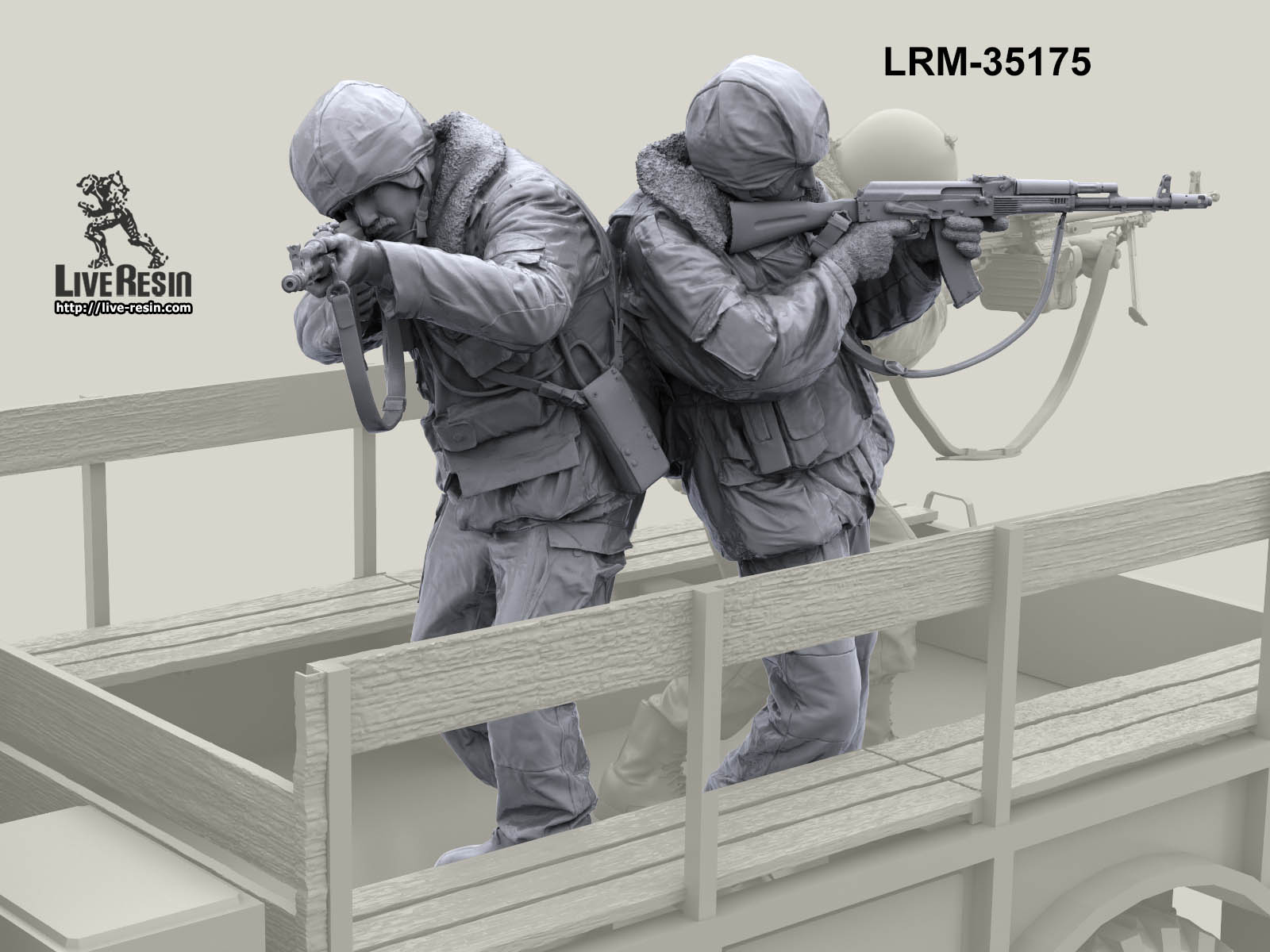 LRM35175 Военнослужащий ВВ, ведет огонь из АК-74 с рук, версия в шлеме ССШ-94 Live Resin