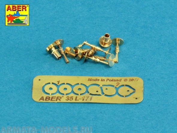 ABR-35-L-171  Дополнения для  Set of gun barrel tips for MG 08 x3 pcs. And barrel tips for MG 08/15 x 3 pcs. универсальный набор 1/35