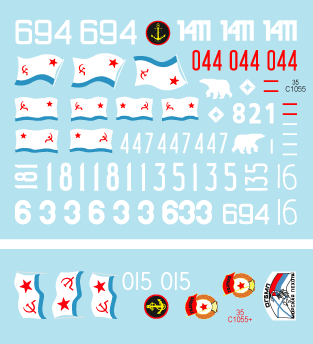 35-C1055SD Soviet/Russian Naval Infantry # 2. BTR-60PB, BTR-70, BRDM-2, Konkurs, PTS-M.