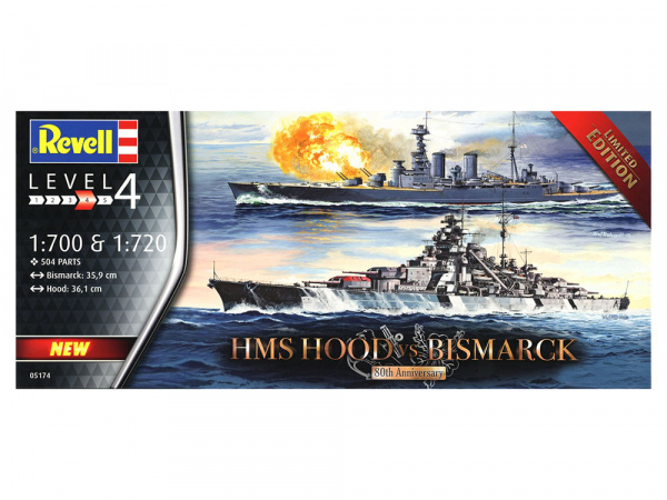 Набор кораблей  Battle Set HMS Hood vs. Bismarck - 80th Anniversary Revell
