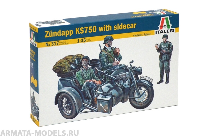 317ИТ Мотоцикл ZUNDAPP KS 750 с коляской Italeri