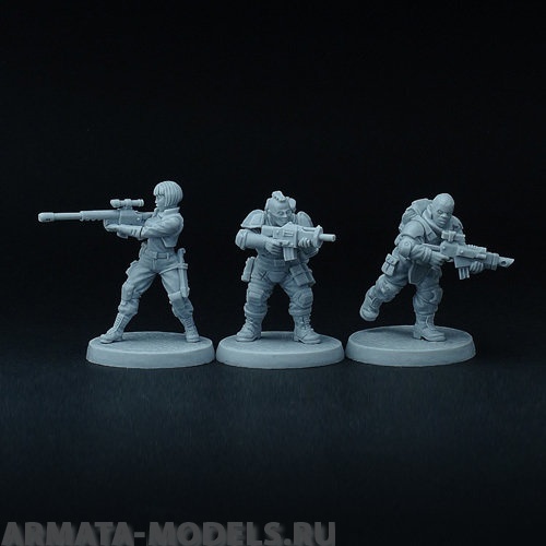 BV-so-08 Игровая миниатюра  3 sci-fi mercenaries 3 научно-фантастических наемника BROTHER VINNI's