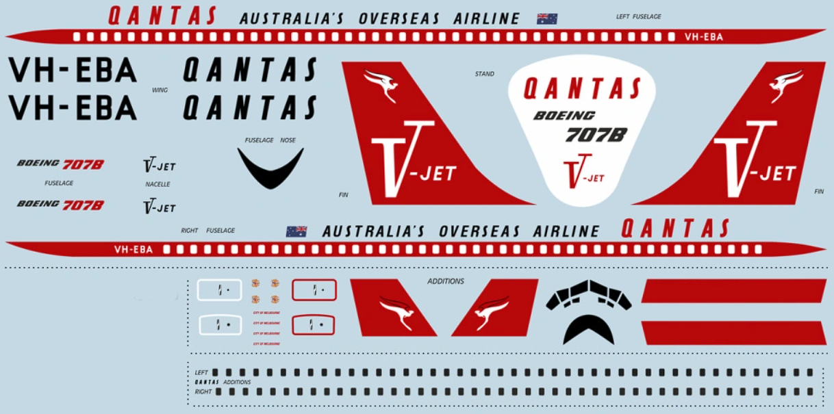 4402 Сборная модель самолета Boeing 707 Qantas InScale