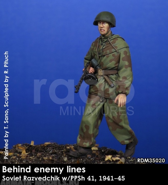 RDM35020 Советский солдат Soviet Razviedchik w/PPsh 41, 1941-45 RADO MINIATURES