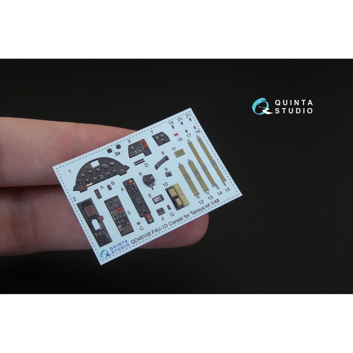 QD48108 3D Декаль интерьера кабины F4U-1D (для модели Tamiya)
