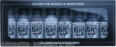 V-71176 Набор Model Air  Металлические цвета  (8цв.) набор