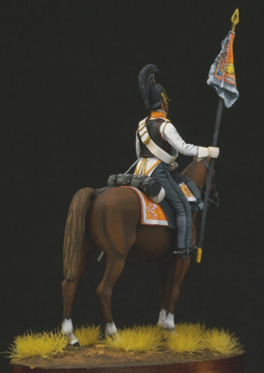 CHM-54255(М). Штандарт-юнкер армейских кирасирских полков, Россия 1812-14 гг. 54 мм. Материал - белый металл. Chronos Miniatures