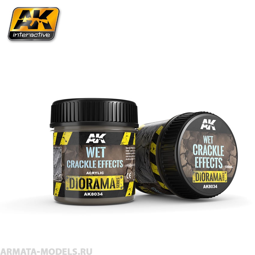 AK8034 Акриловая смесь для имитации растрескавшейся земли WET CRACKLE EFFECTS - 100ml (Acrylic)