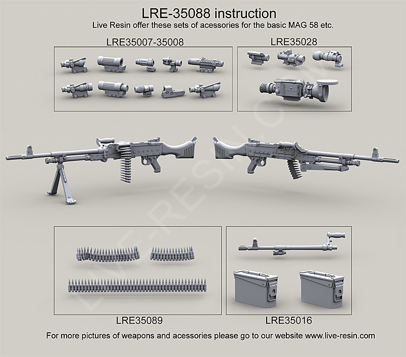 LRE35088 Ручной пулемет MAG 58 GSMG (General Support Machine Gun), L7A2 GPMG (General Purpose Machine Gun), C6  GPMG, etc.