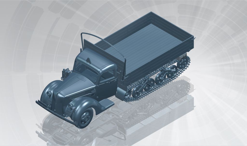 35412 V3000S/SS M (Sd.Kfz.3b) Maultier, немецкий полу-гусеничный грузовик ICM