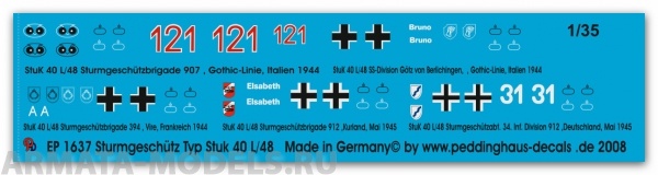 1637PED Декаль markings for Stug IV tanks