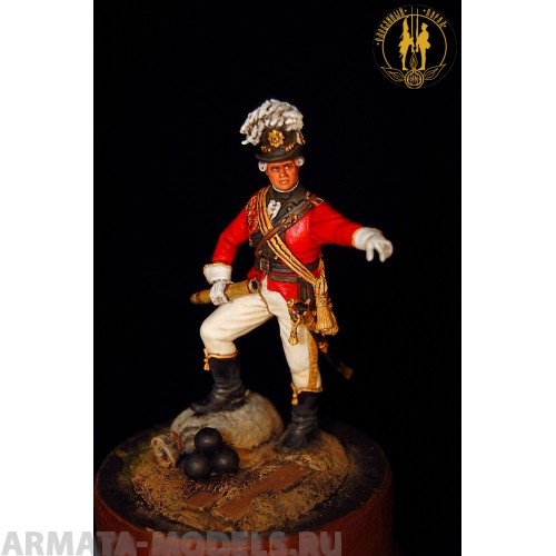 ОП.60.073 Фигура из белого металла Офицер конной артиллерии. 1794 г Студия Оловянный Парад