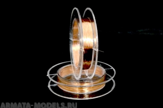 AH01071 Проволока медная эмалированная, диаметр 0,07 мм, 10 метров