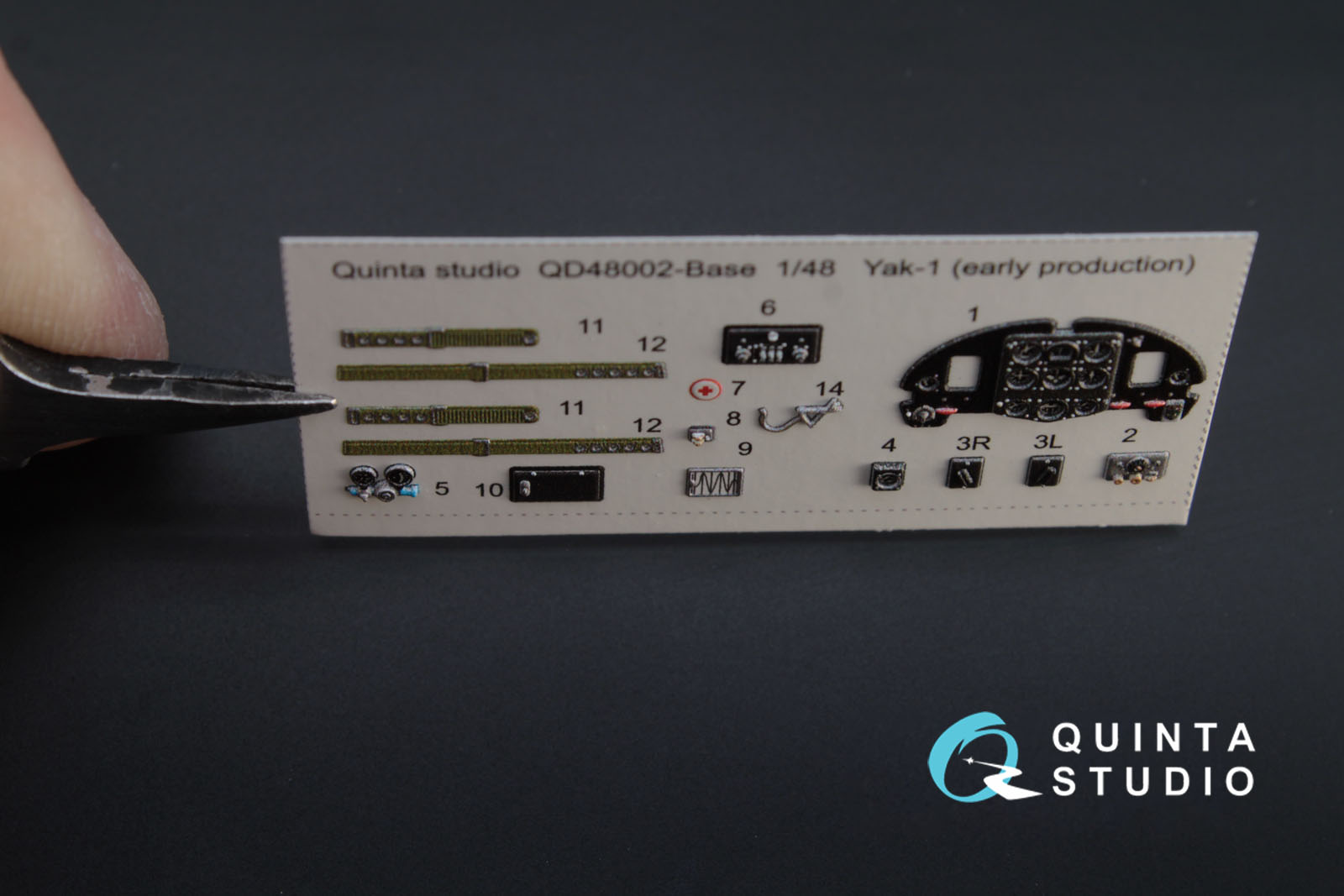 QD48002Base 3D Декаль интерьера кабины Як-1 (ранние серии) (для модели Моделсвит/ЮФ)