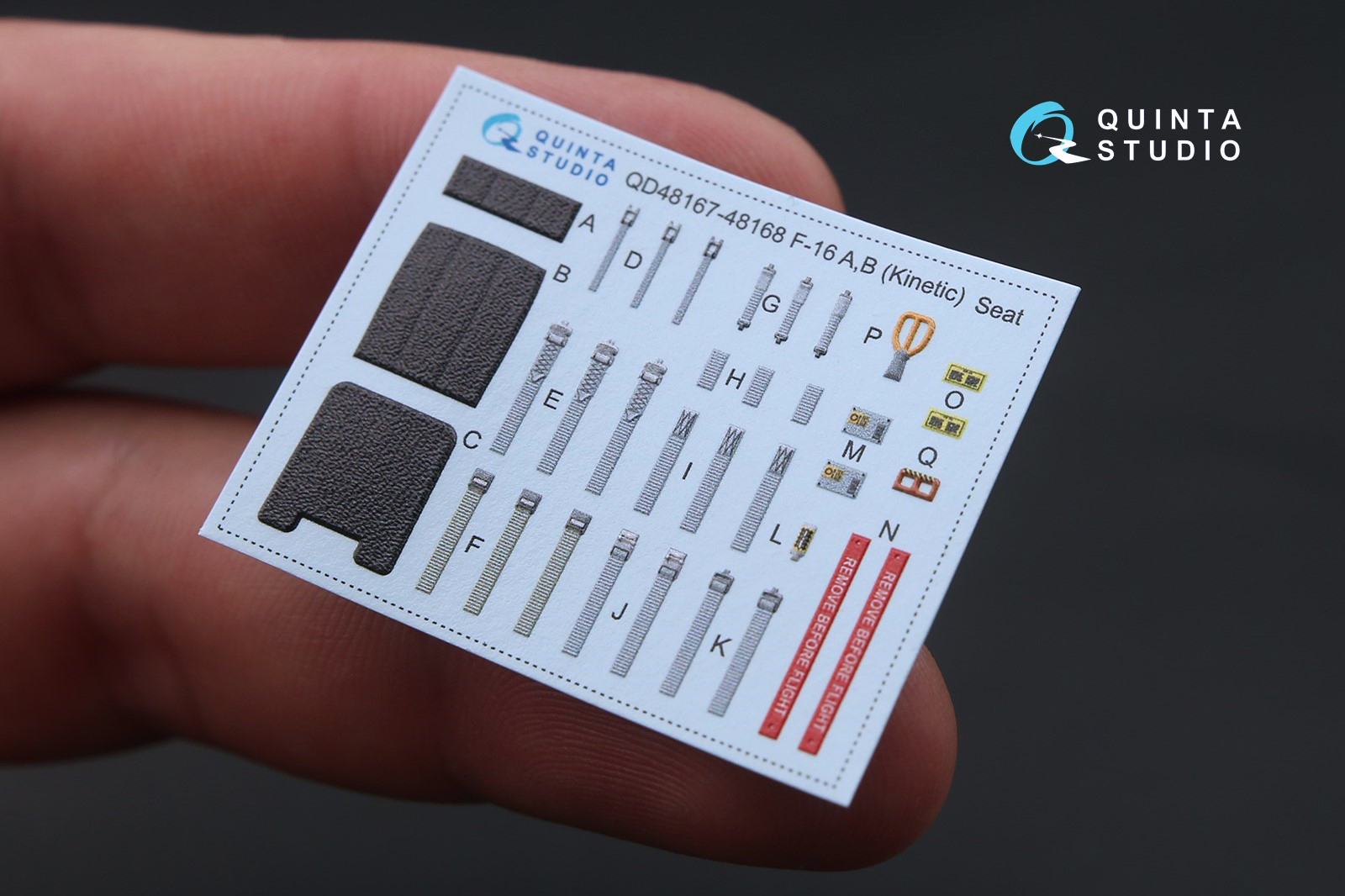 QD48168 3D Декаль интерьера кабины F-16B (для модели Kinetic)