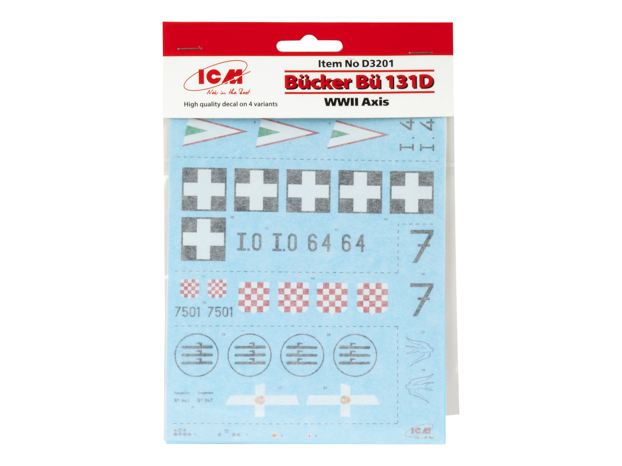 D3201 Декаль Bucker Bu 131D стран Оси ІІ МВ