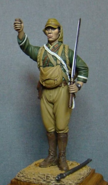 CHM-54072(M). Японский десантник подразделения Каору, 1944 г. 54 mm.  Материал - белый металл. Chronos Miniatures