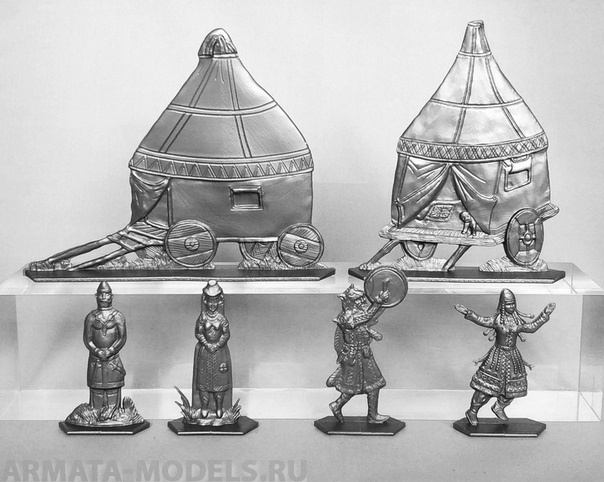 WAB008Silver Набор фигур Половецкий стан (серебристый) Воины и Битвы
