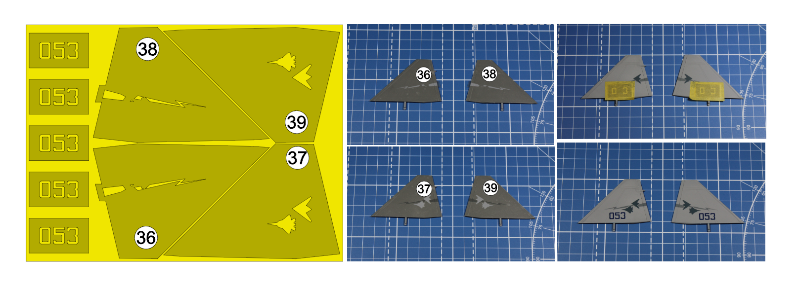 AM48119 Маска окрасочная Су-57 для нанесения камуфляжа «Охотник», 1/48