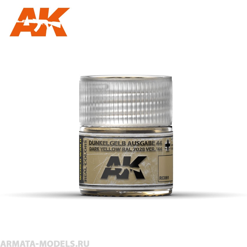 RC061 Краска Real Colors Dunkelgelb Ausgabe 44 Dark Yellow RAL 7028  10ml