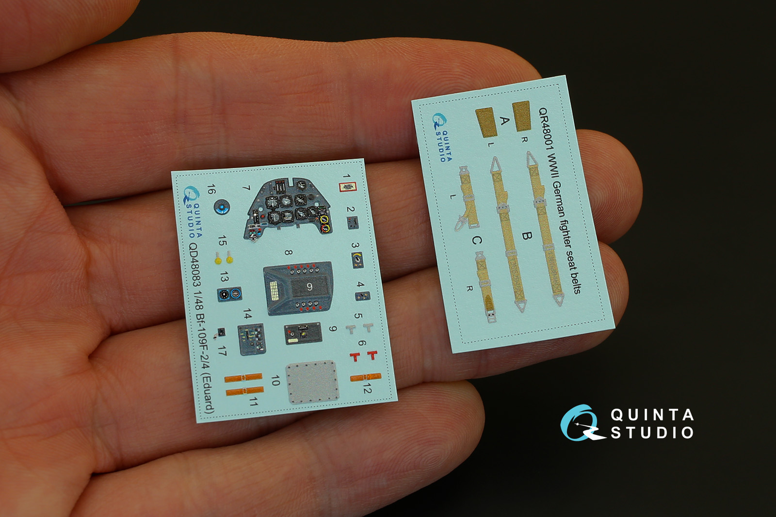 QD48083 1/48 3D Декаль интерьера кабины Bf 109F-2/F-4 (для модели Eduard) Quinta Studio