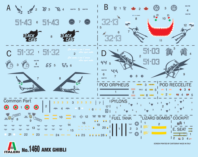 1460ИТ Самолет AMX GHIBLI Italeri