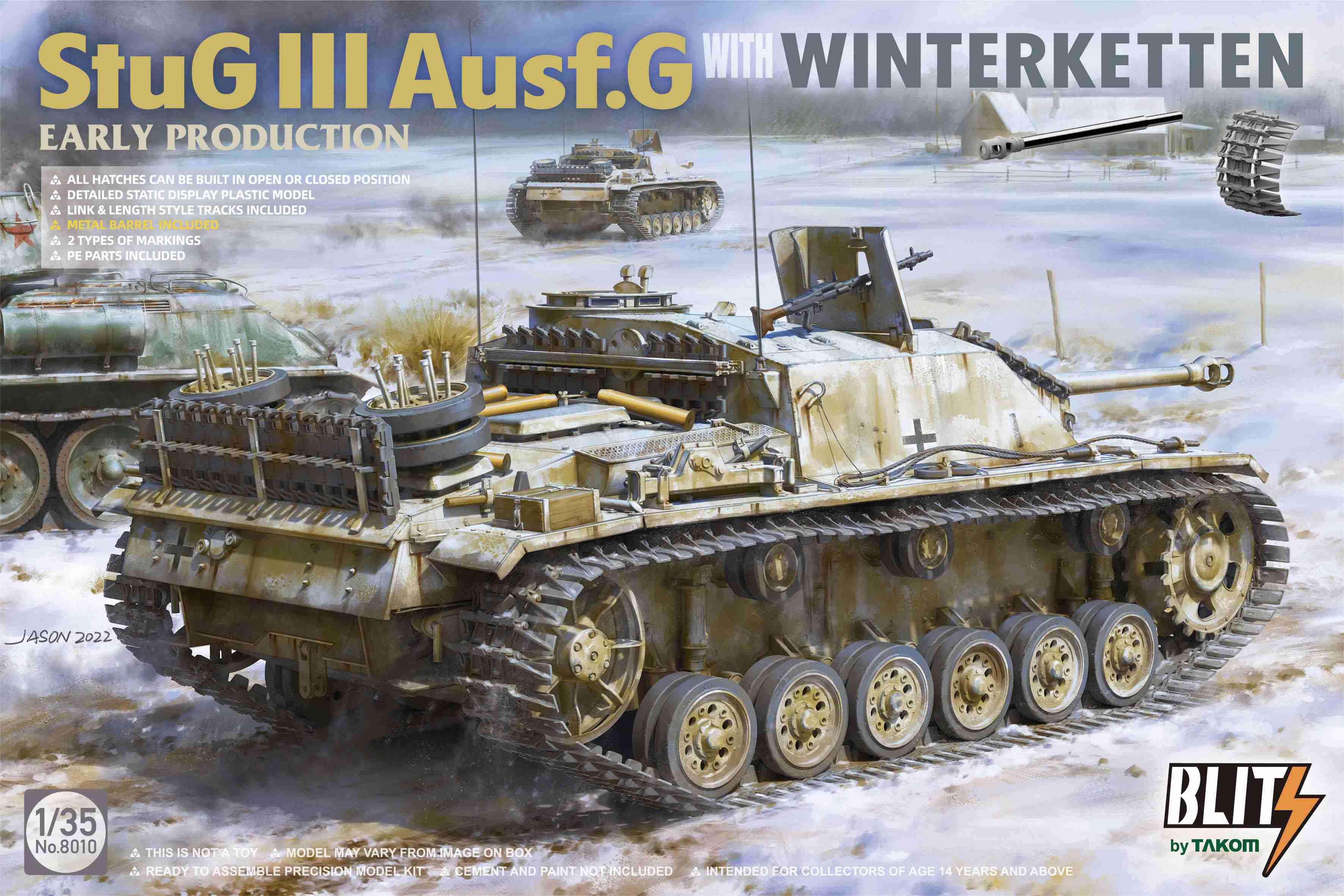 8010T Сборная модель StuG III Ausf.G with Winterketten Early Production Takom