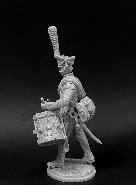 CHM-54252(M). Барабанщик гренадерских полков и рот (2 варианта головы), Россия 1812-14 гг. 54 мм. Материал - белый металл. Chronos Miniatures