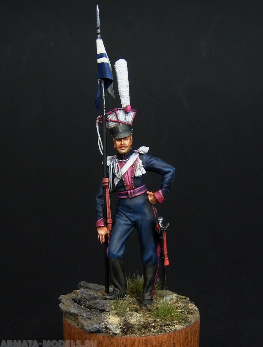 CHM-54199. Рядовой армейских уланских полков, Россия 1812-14 гг. 54 мм. Материал - смола. Chronos Miniatures