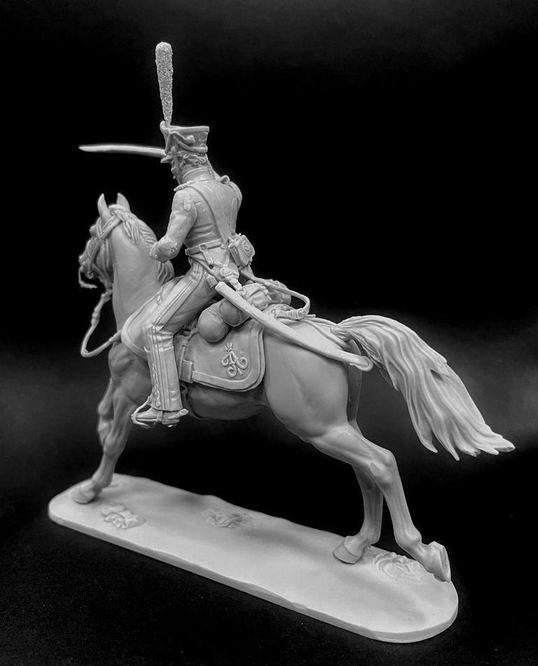 CHM-54342(M). Рядовой армейских конно-егерских полков, Россия 1813-14 гг. 54 мм. Материал - белый металл. Chronos Miniatures