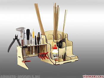 MW-RM-02 Рабочее место моделиста. Органайзер+подставка под инструмент