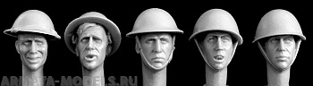 HBH03 5 heads, Brit. steel helmets