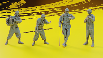 AM72370 Фигуры французских танкистов 4 фигуры WW2