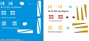 DEC1/144-018 Декаль 1/144 для Ми-24 Афганистан