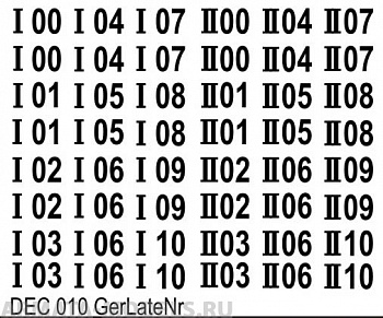 DEC010 Немецкие бортовые номера поздние,  для танков типа Тигр и Пантера