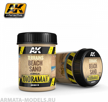 AK-8019 Текстурная паста TERRAINS BEACH SAND - 250ml (Acrylic)