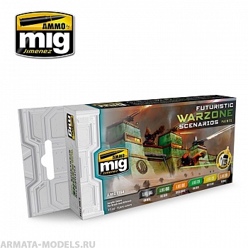 AMIG7154 Ammo Mig Набор акриловых красок  FUTURISTIC WARZONE SCENARIOS