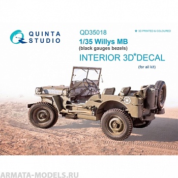 QD35018 3D Декаль интерьера кабины для  Willys MB (для любых моделей)