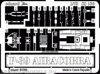 SS130 Фототравление Р-39 Аiracobra for Academy kit (Eduard)  1/72